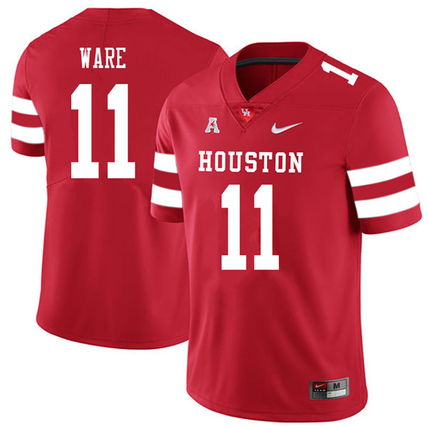2018 Men #11 Andre Ware Houston Cougars College Football Jerseys Sale-Red - Click Image to Close